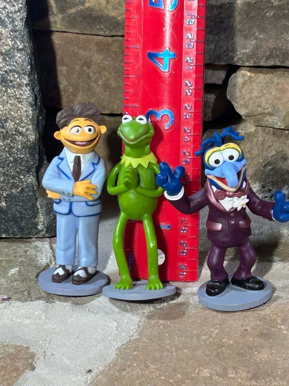 vintage Sesame Street Walter, Kermit and Gonzo Plastic PVC Cake Toppers